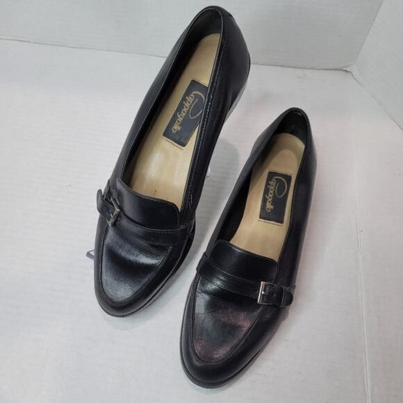 Papagallo Spin Black Leather Loafers Size 9 M - Picture 12 of 12
